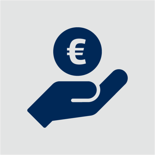 Icon Hand mit Geldmünze
